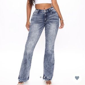Fashion Nova- Leona Acid Wash Flare Jeans